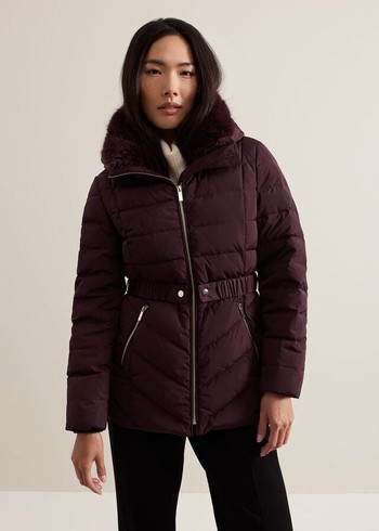 Phase Eight Bobbie Puffer Coats Dark Red Canada | OXAZBR-385